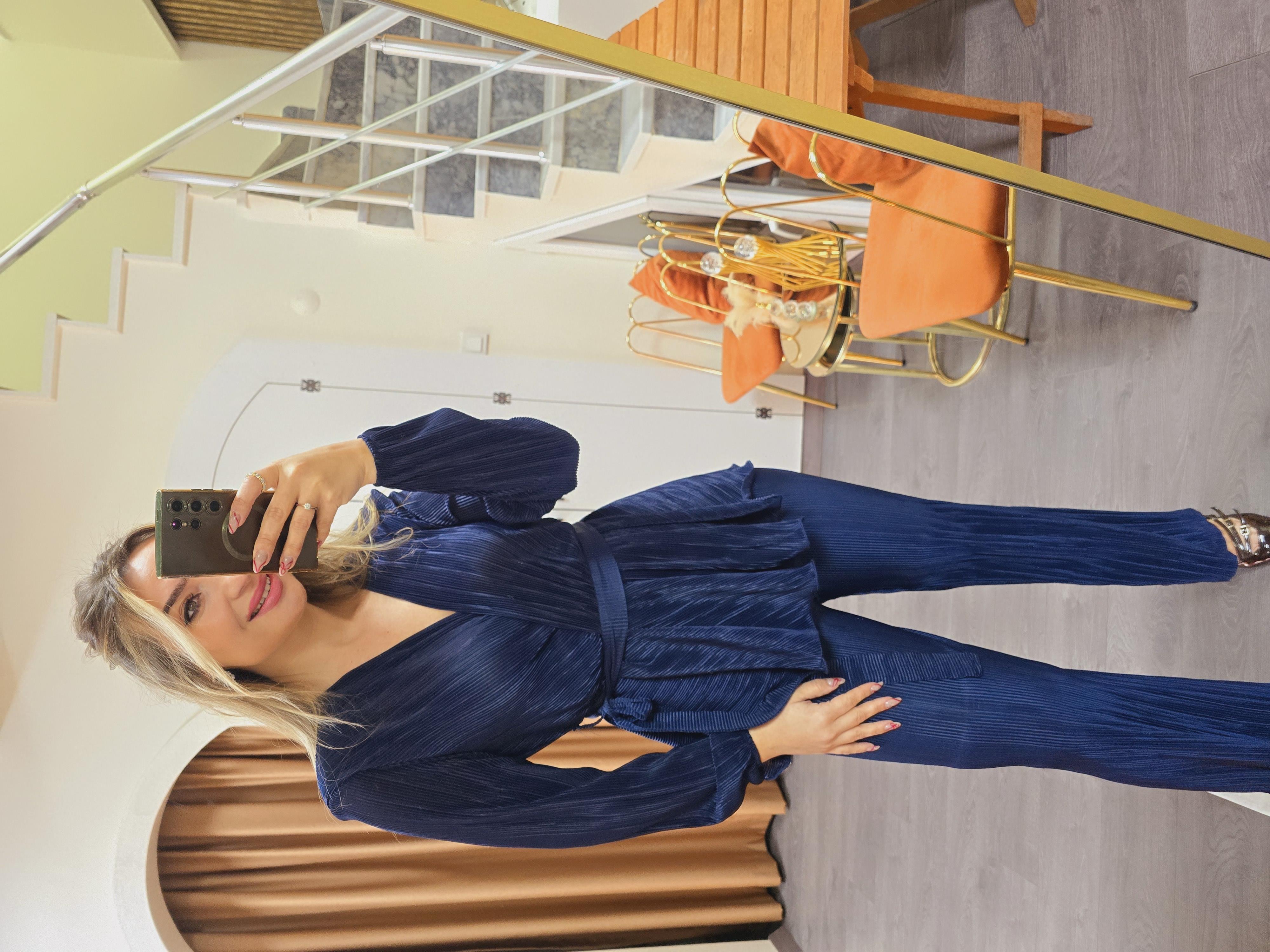 LACİVERT PİLİSE TAKIM