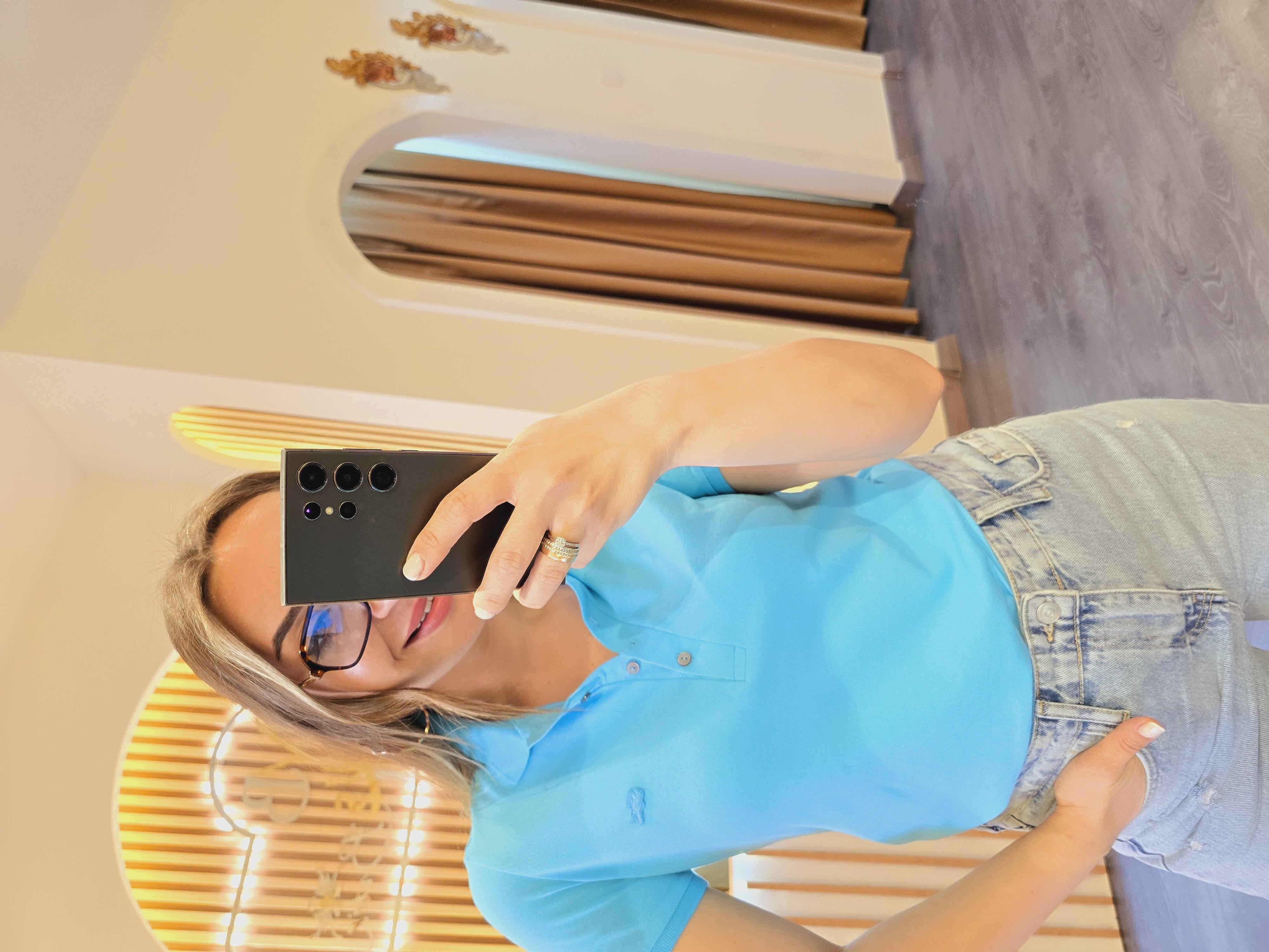 LACOSTE MODEL MAVİ PAMUKLU KUMAŞ TSHİRT