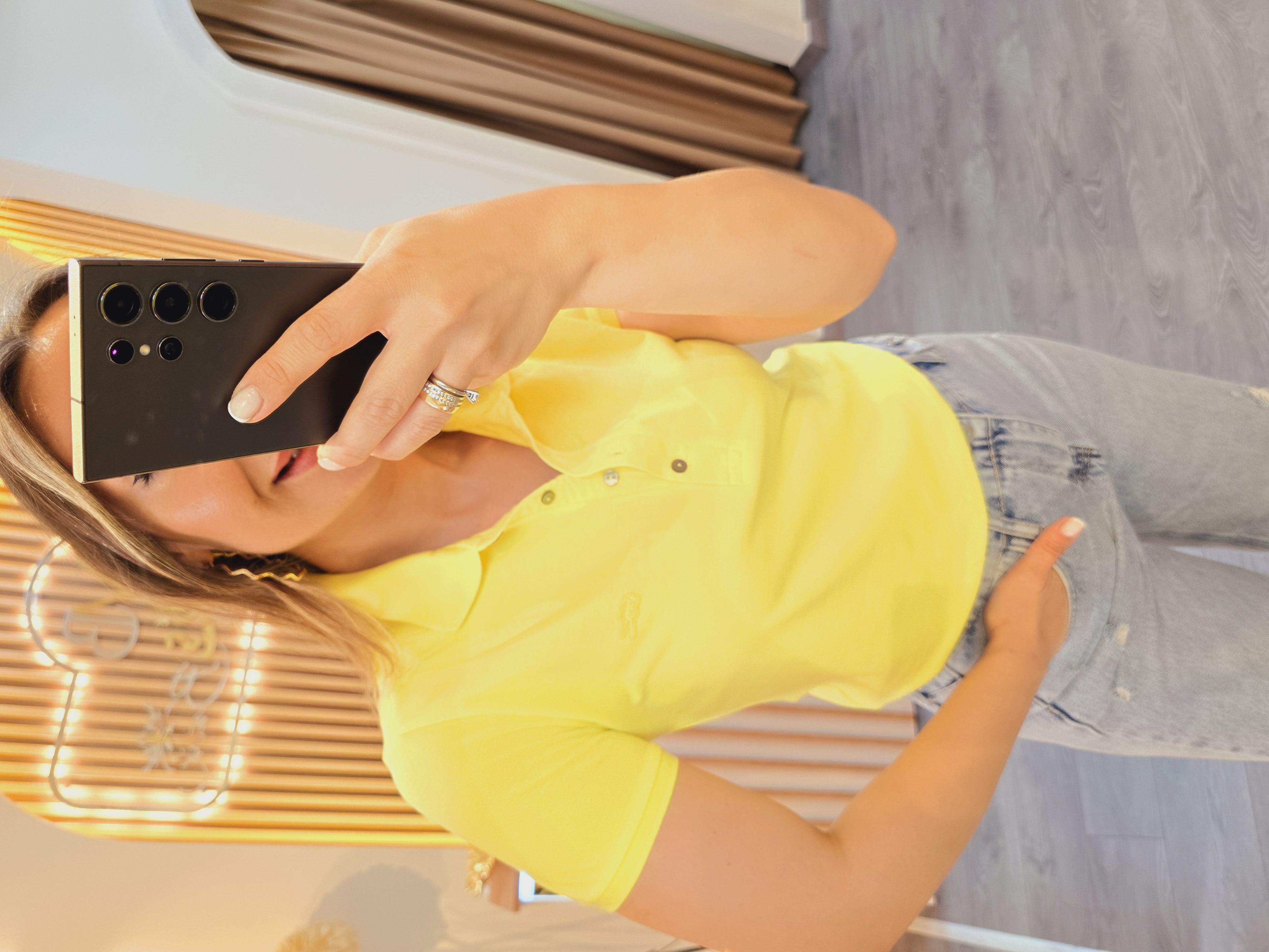 LACOSTE MODEL SARI PAMUKLU KUMAŞ TSHİRT