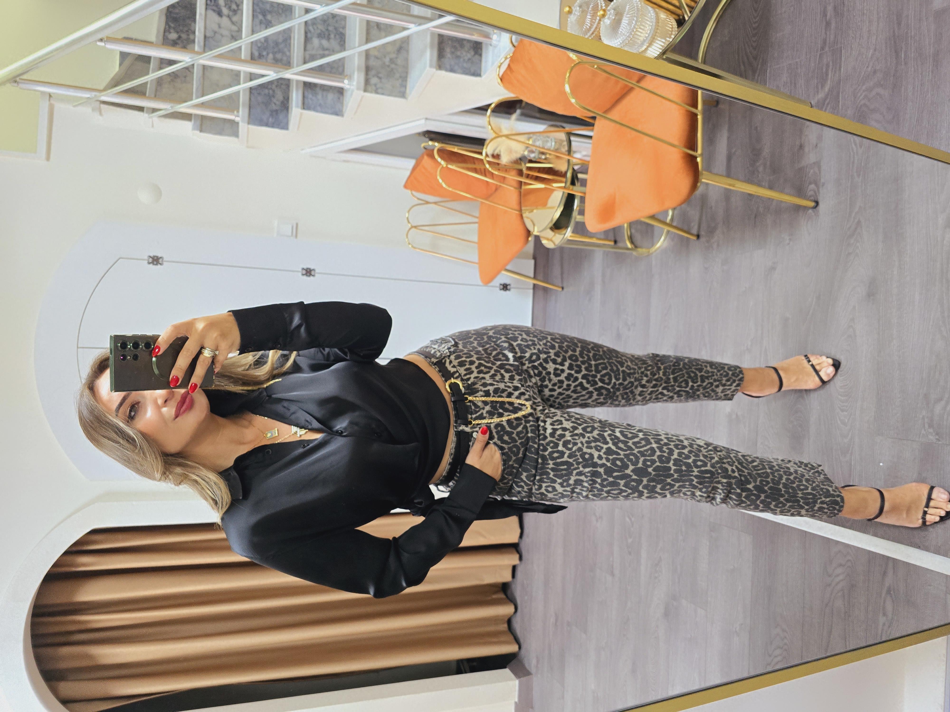 LEOPAR DESEN FULL LİKRALI JEAN