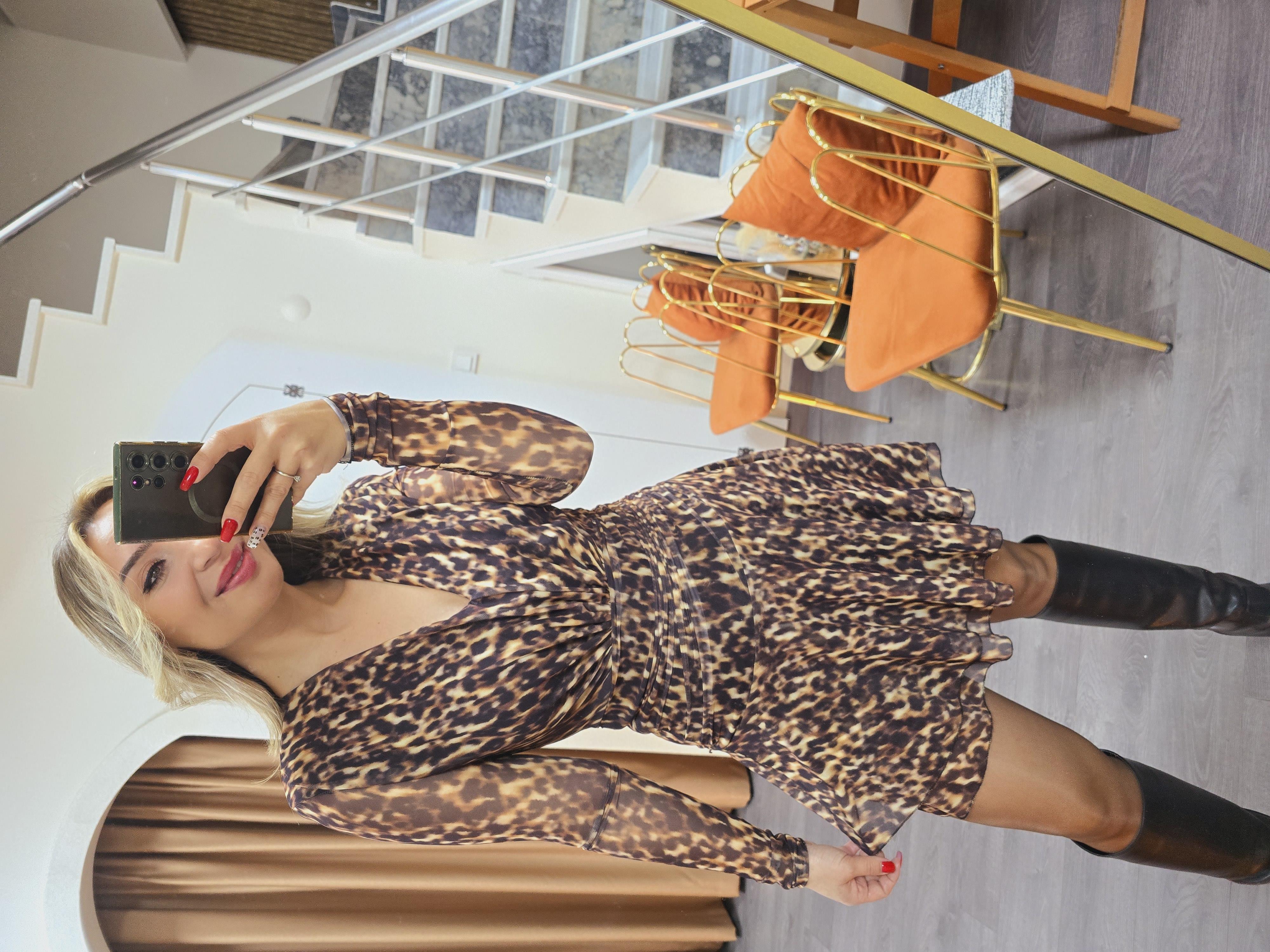 LEOPAR TASARIM ELBİSE