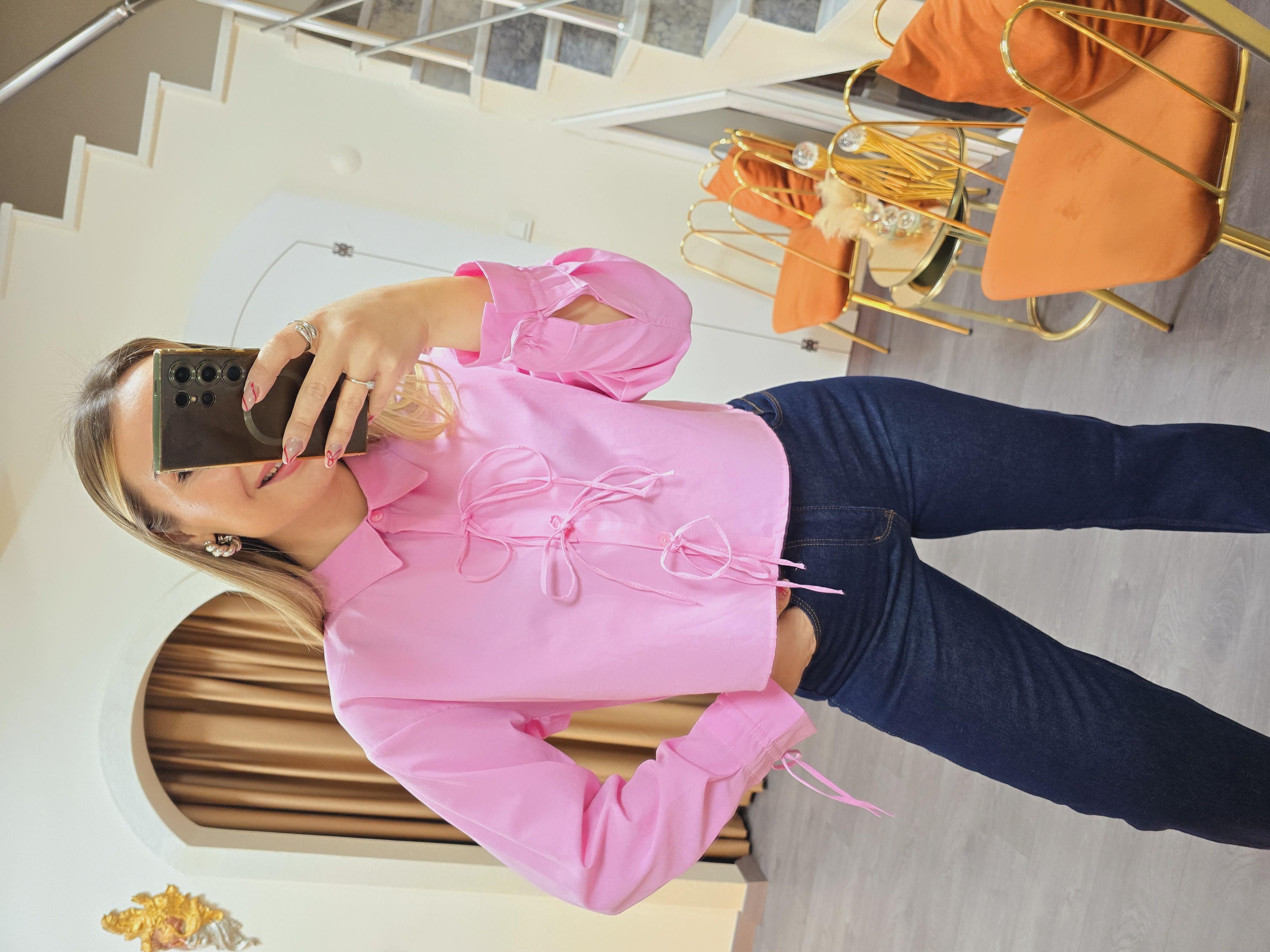 PEMBE PİNTEREST GÖMLEĞİ