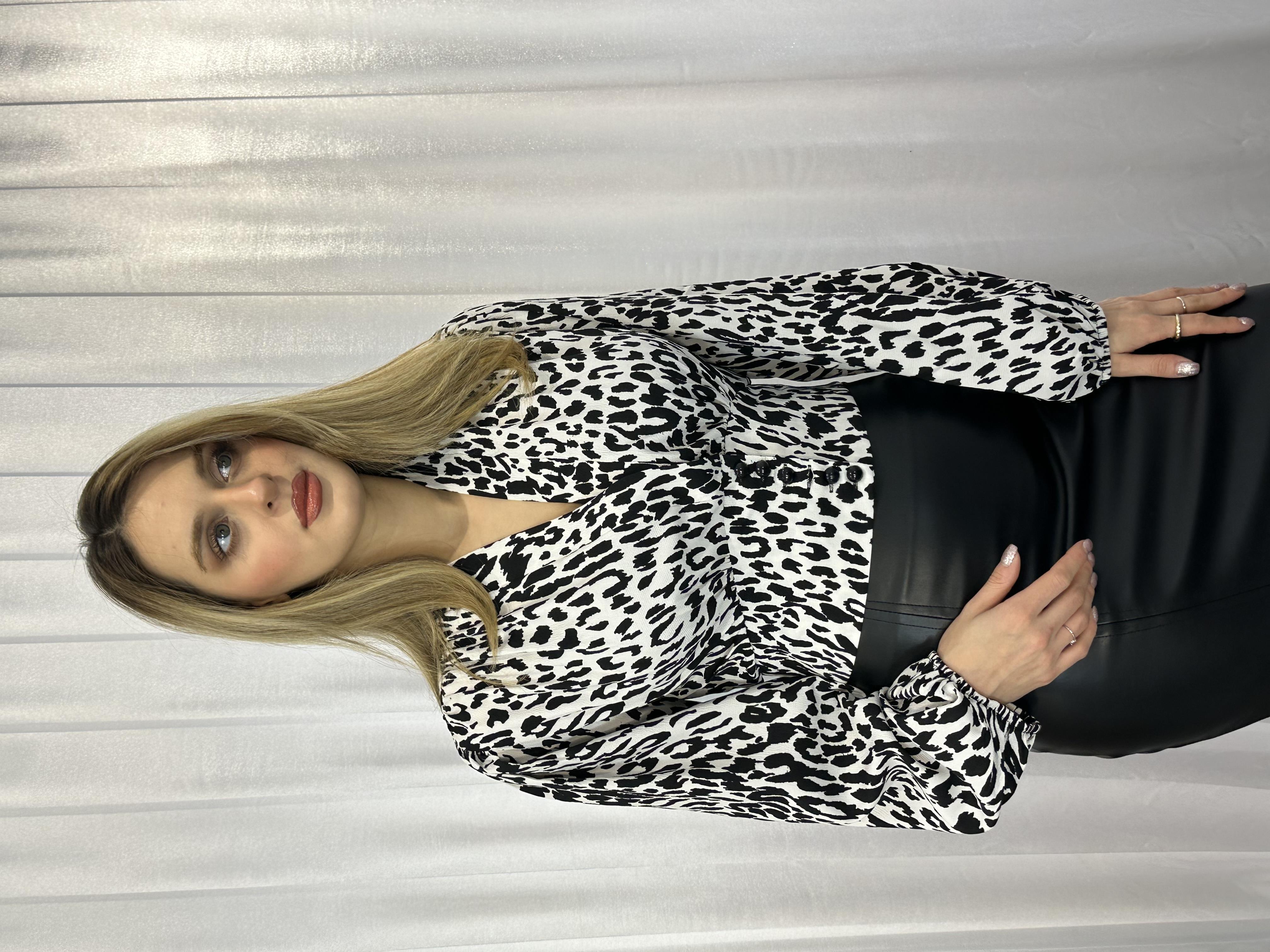 Leopar Desen Bluz-İsveç