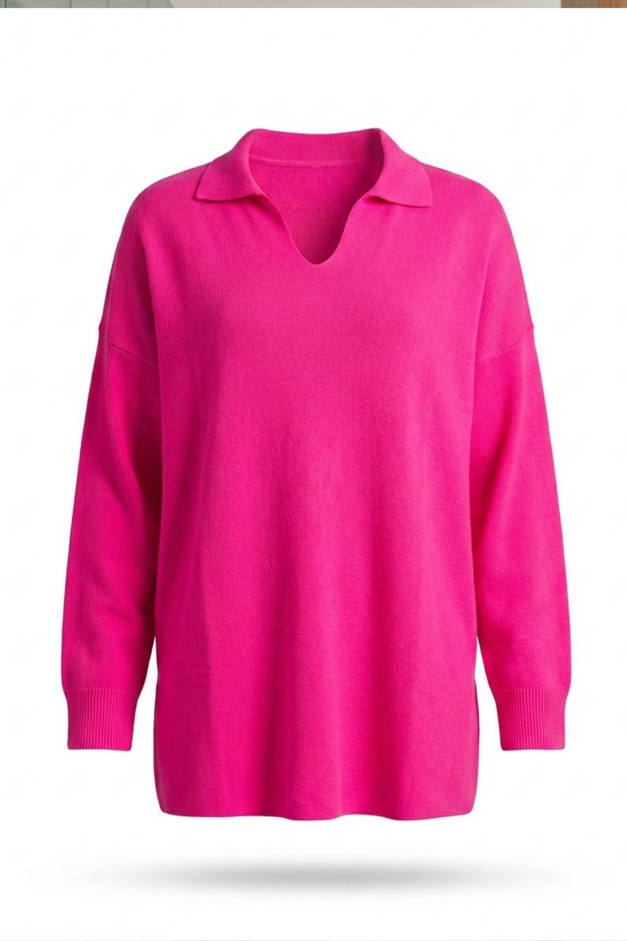 Oversize Polo Yaka Triko Kazak