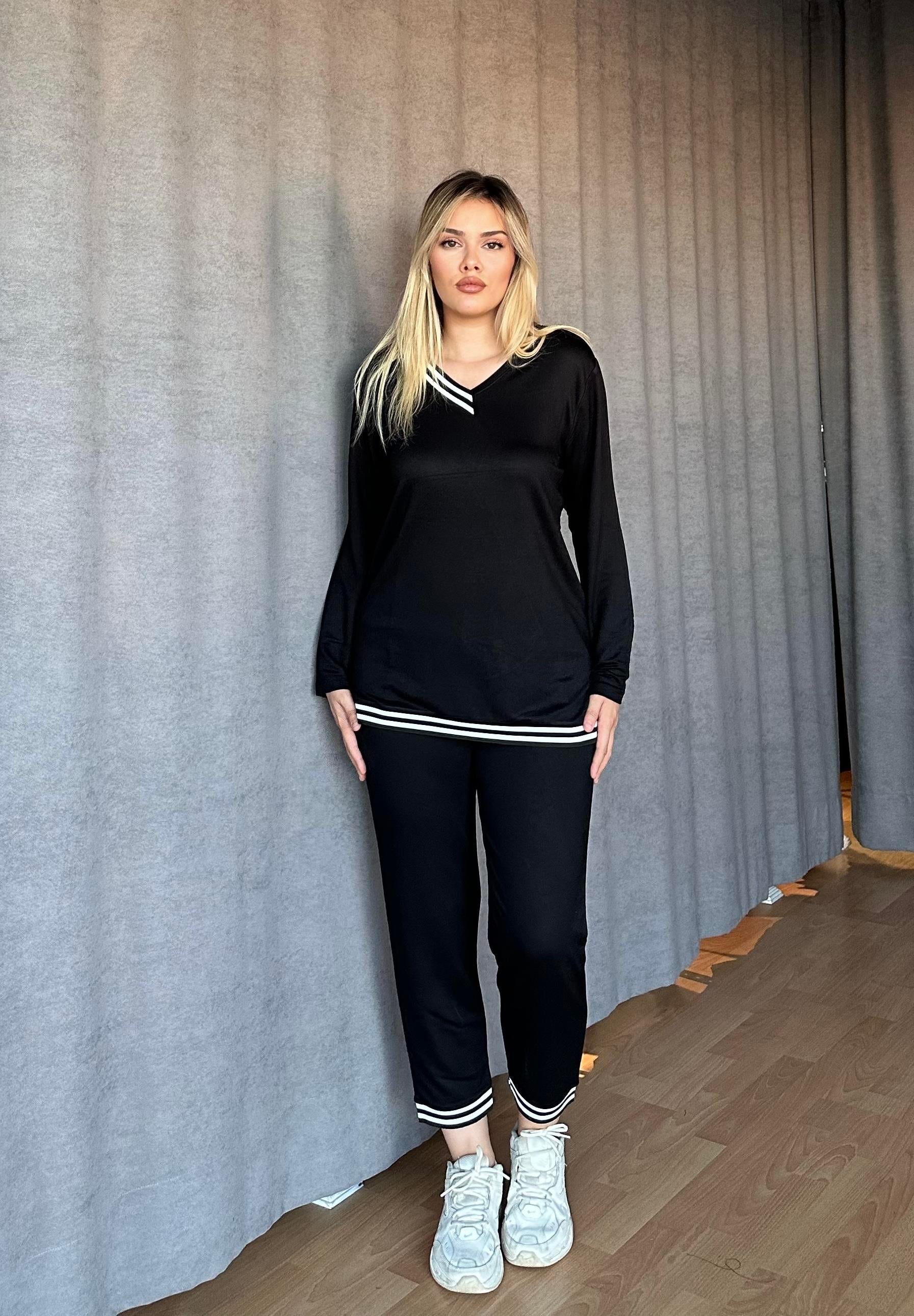 Ribana Detaylı Eşofman Takım Uzun Kollu 