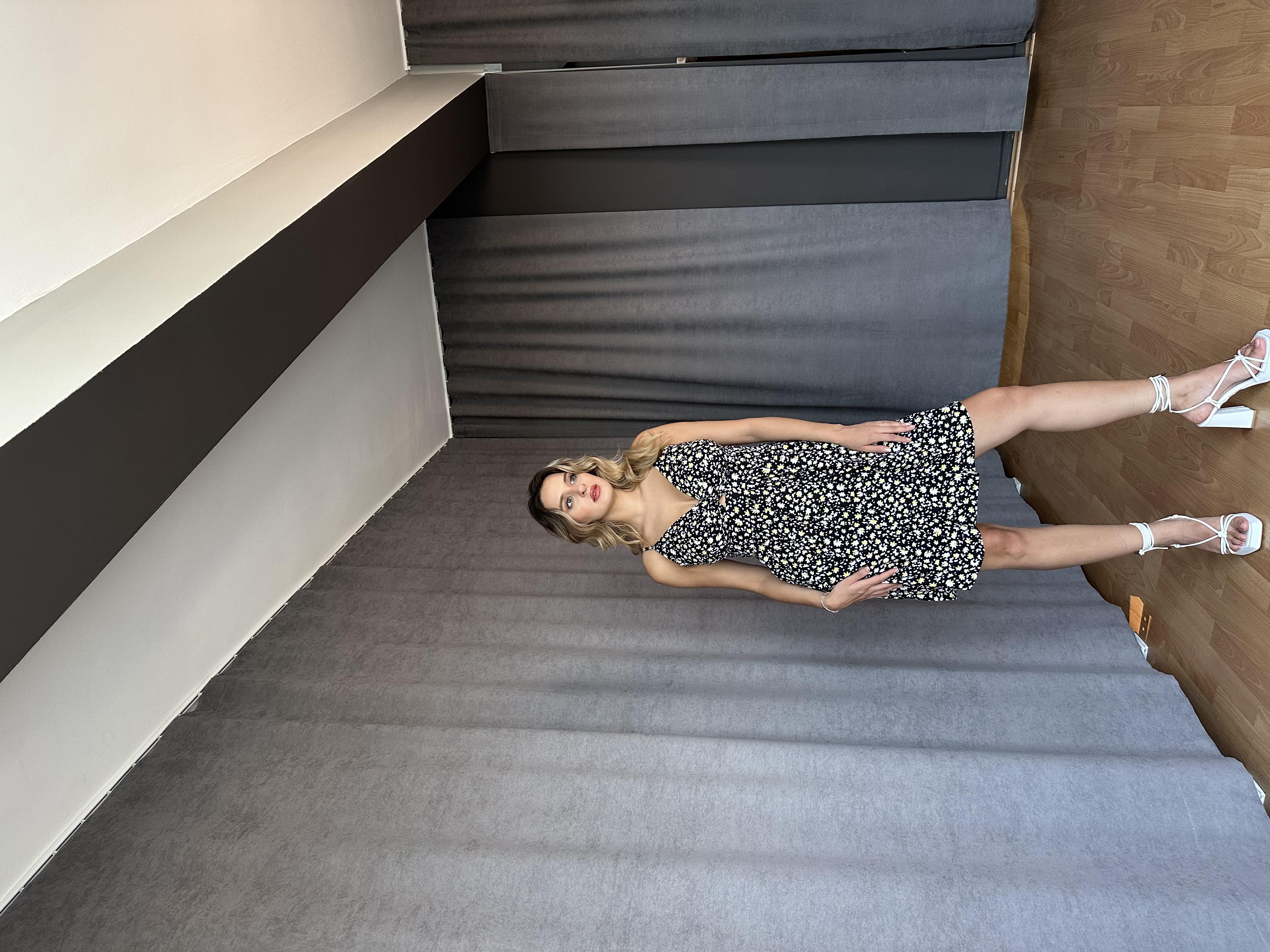 Çiçek Desenli Elbise-Fas