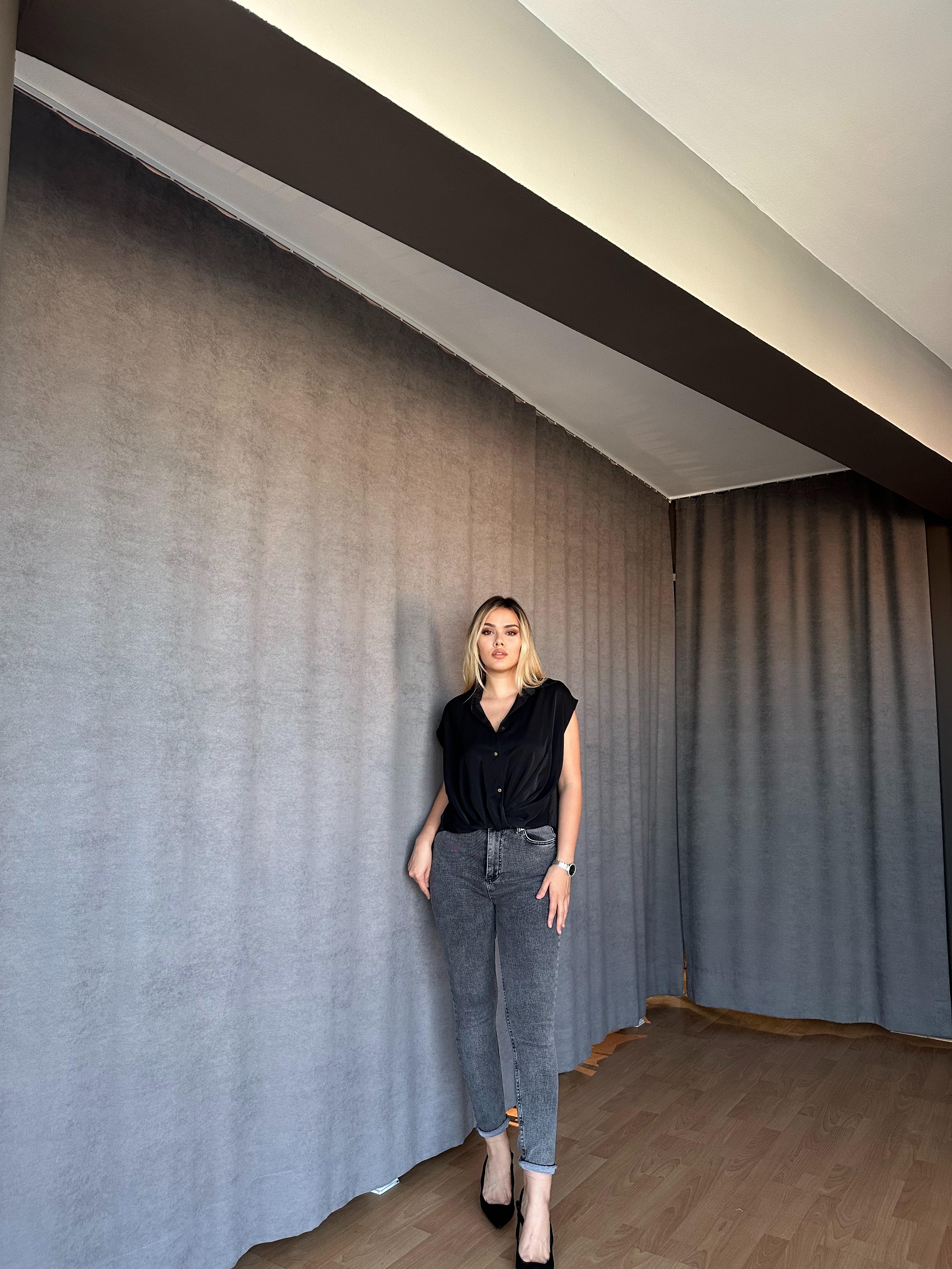 Love Me Premium Ultra Yüksek Bel Likralı Skinny Jean Gri-İspanya