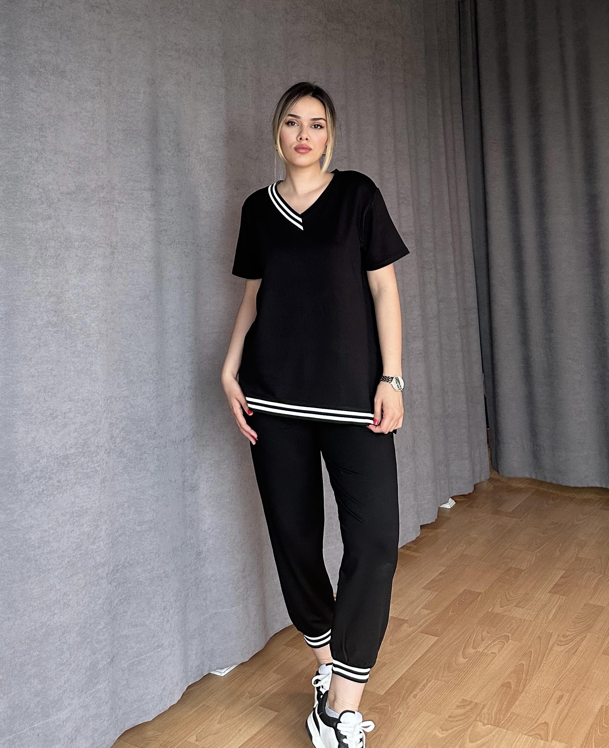 Ribana Detaylı Eşofman Takım Kısa Kollu 
