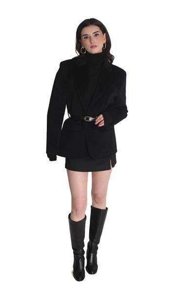 Peluşlu Ceket-Siyah