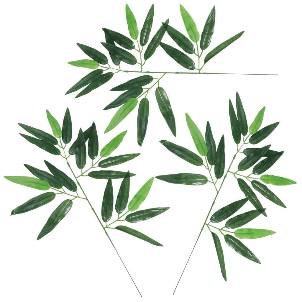 3lü Set Yapay Çiçek Tekli Bambu Yaprağı Ağaç Yaprağı 3adet Tekdal