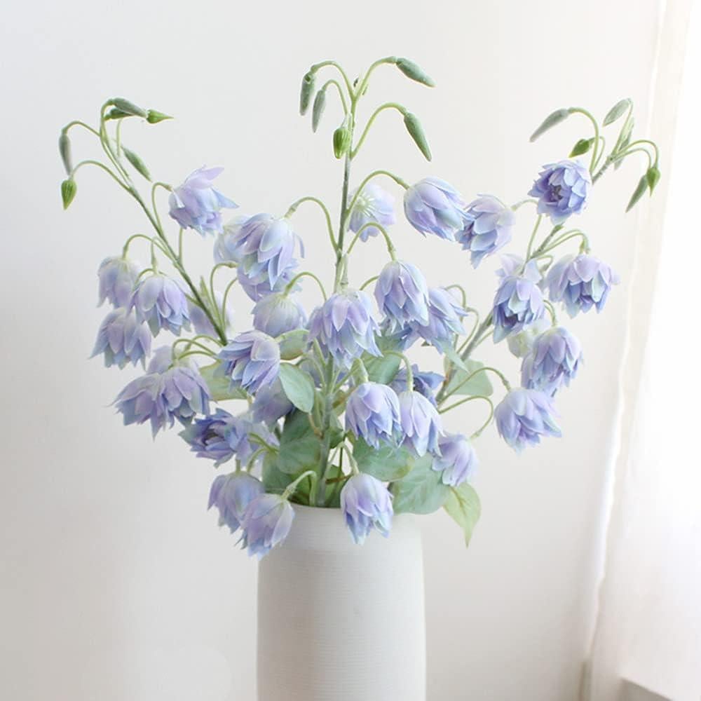 Yapay Çiçek Çan Çiçeği Mavi 85cm Tek Dal Kumaş Çiçek Uzun Dal