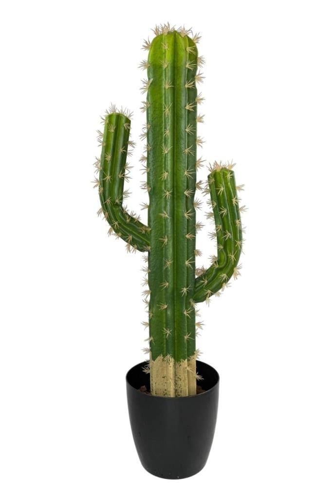 Yapay Çiçek Kaktüs Siyah Saksıda 3Kollu 87*30cm Cactüs