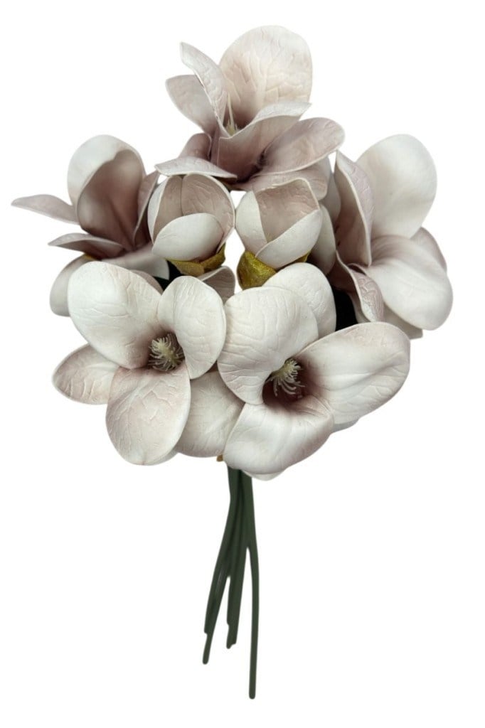 Yapay Çiçek Manolya Letex Eva Magnolia 33cm Açık Vizon