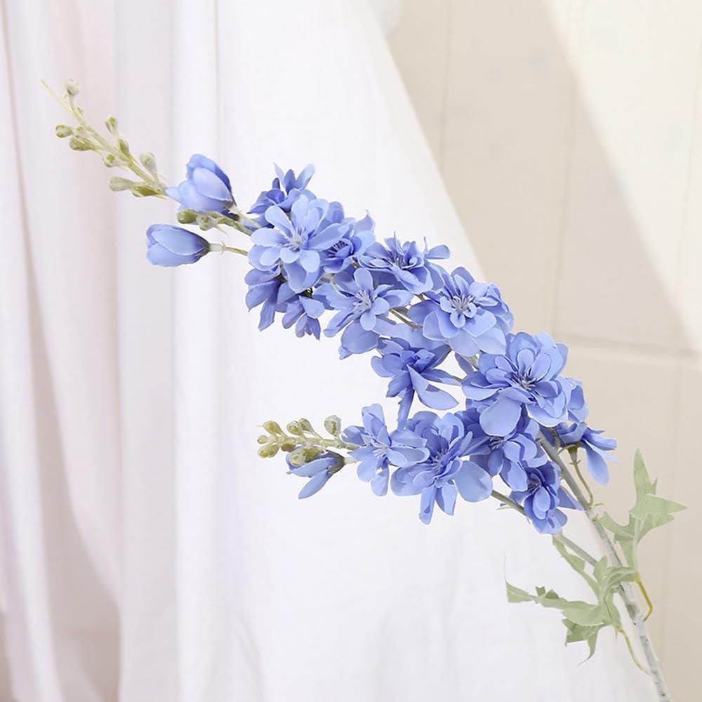 Yapay Çiçek Mavi Sümbül Tek Dal Tomurcuklu 85*15cm Kumaş Çiçek Uzun Dal