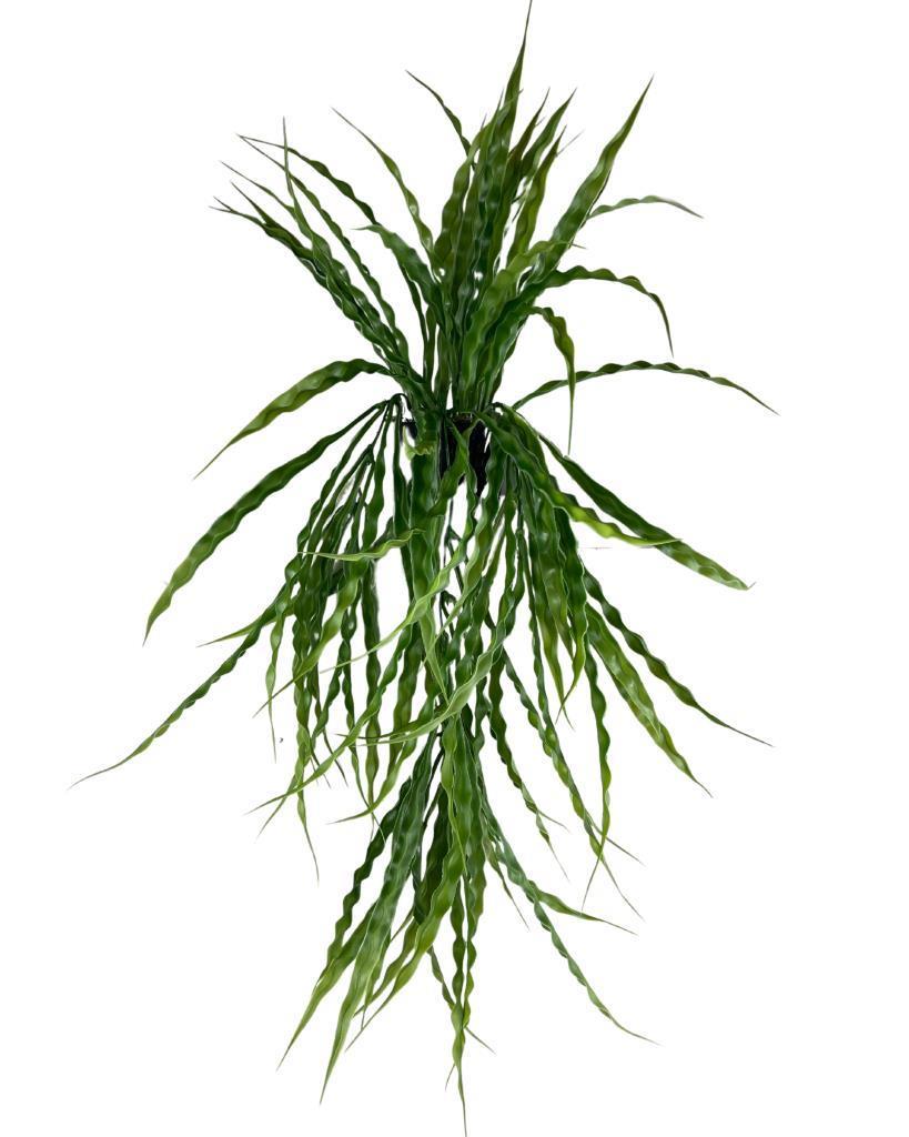 Yapay Çiçek Saksıda Sarkan Yeşil Kıvrımlı Saz 70cm