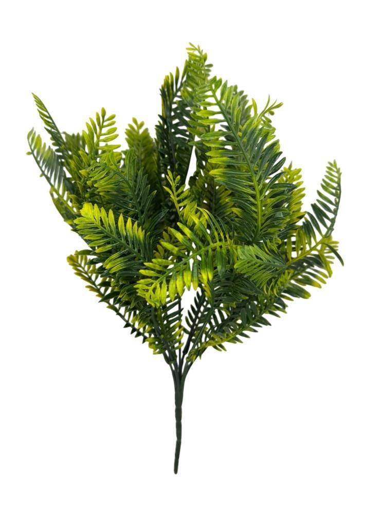 Yapay Çiçek Sarı Yeşil Renk Fern Demet Garnitür Aradal Dekoratif Yapay Bitki