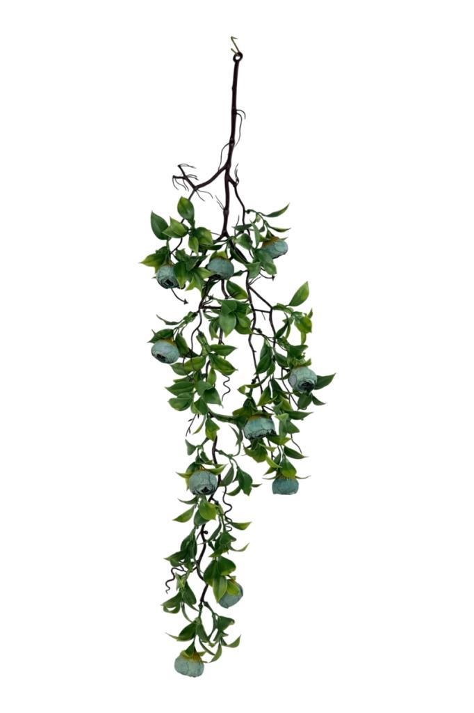 Yapay Çiçek Sarkan Doğal Dallı Mavi Erengüllü 70cm Yapay Sarmaşık
