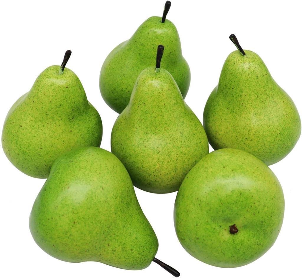 Yapay Meyve Sebze 6lı Paket Yeşil ARMUT Doğal Görünüm