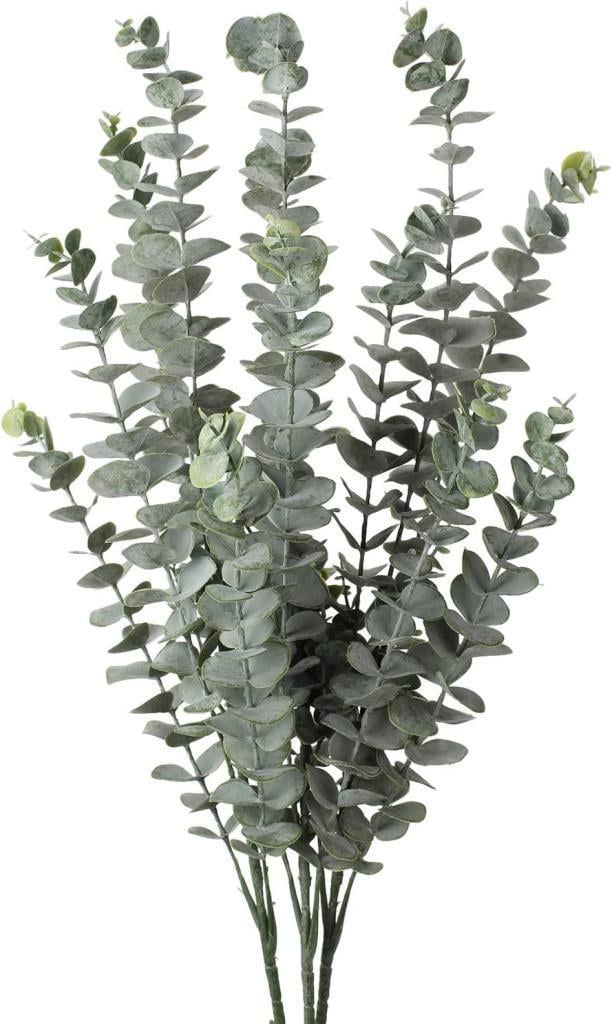 3lü Set Yapay Çiçek Pastel Yeşil Okaliptus 3Dallı Uzun Dal 76cm Eucalyptus