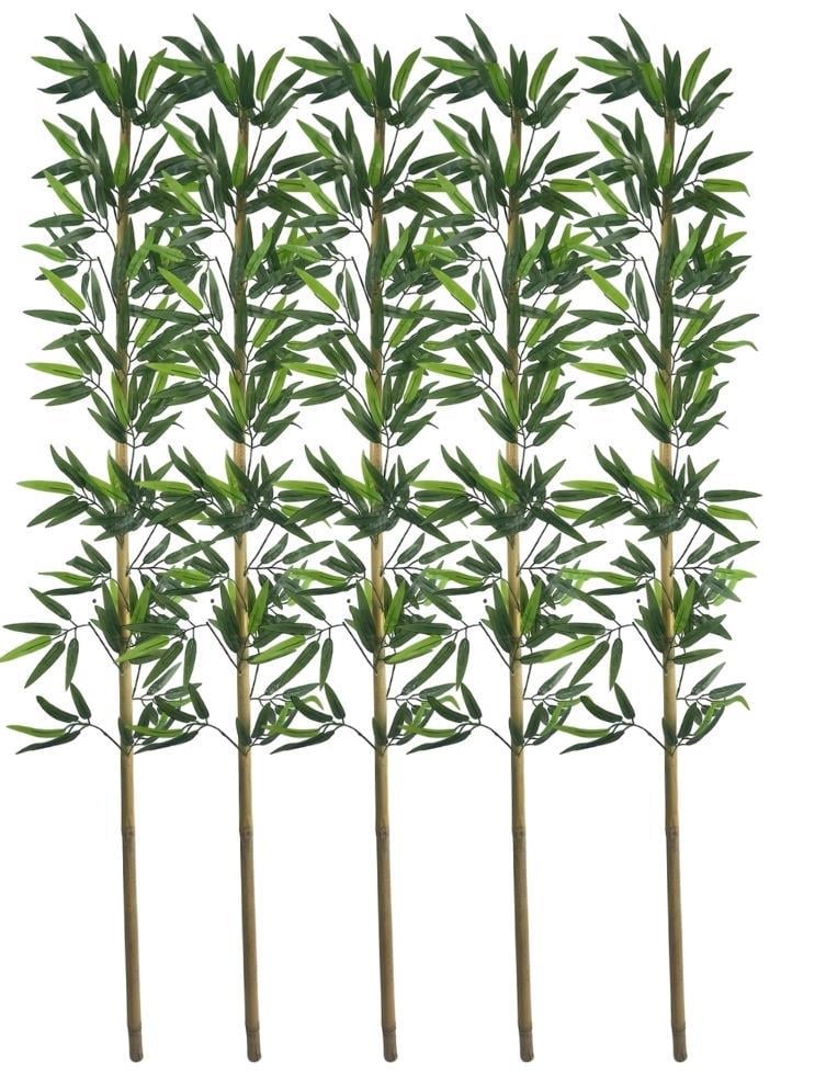 5li Set Yapay Bambu Sopası 17 Yapraklı 160cm Yapay Çiçek Bambu Duvarı Separatör Çiçeği Yapay Çiçek