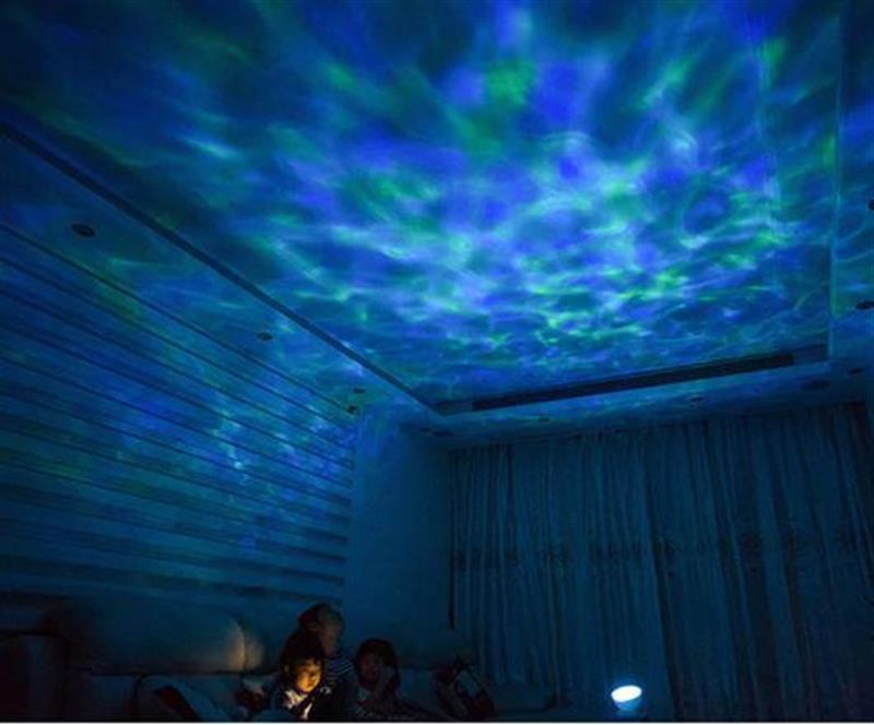 Okyanus Gece Lambası Su Dalgaları 4 Renk Değiştirir Projektör Sakinleştirici