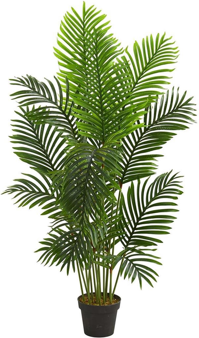 Yapay Ağaç Areka Ağacı Palmiye Ağacı Salon Bitkisi 140cm 11 Yaprak Siyah  Saksılı