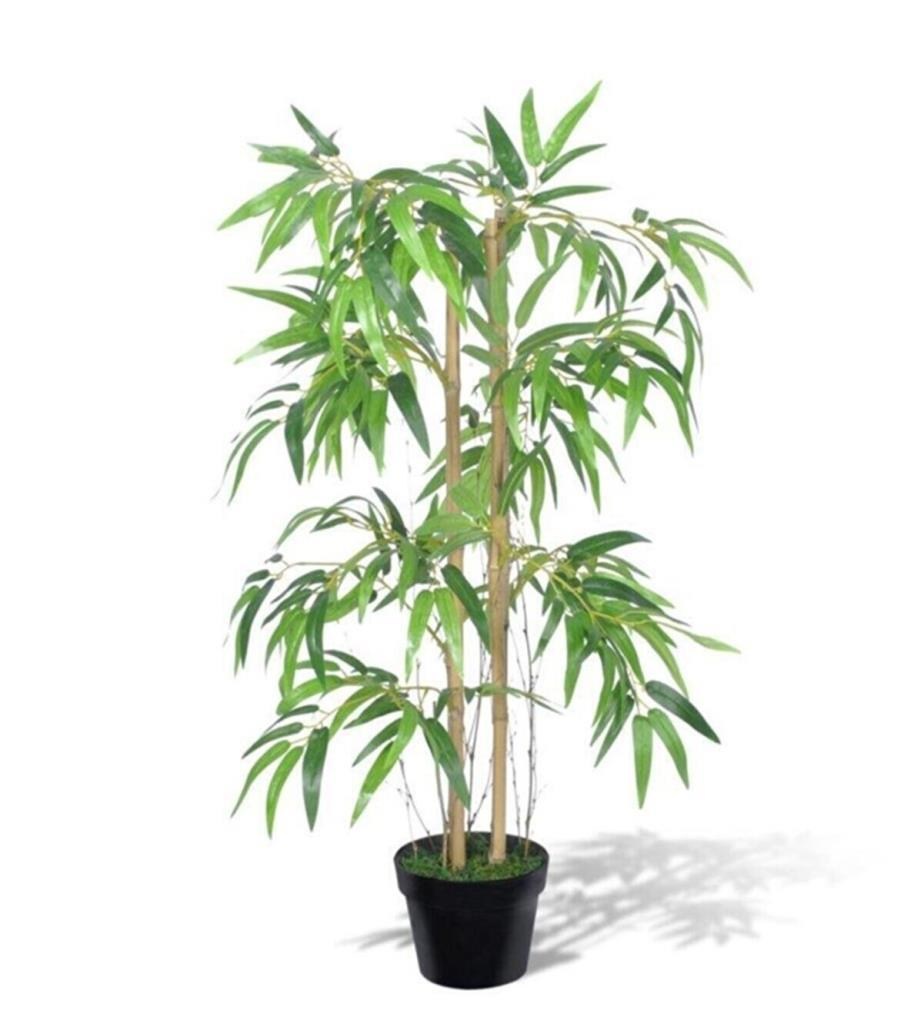Yapay Ağaç Bambu Ağacı 2 Gövdeli Salex li 90x30cm Siyah Plastik Saksılı