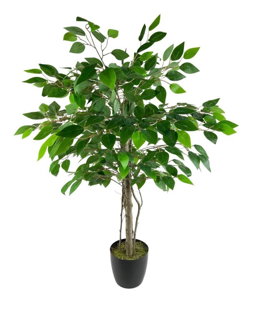Yapay Ağaç Benjamin 2 Gövdeli Çalılı 90*60cm Siyah Plastik Saksılı