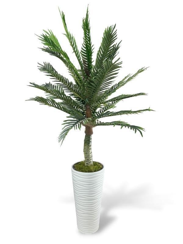 Yapay Ağaç Coco Palmiye Ağacı Beyaz Kumsal Vazoda 190*80 cm