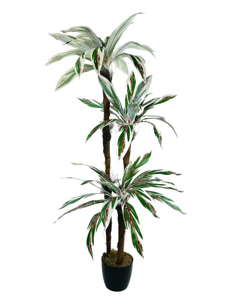 Yapay Ağaç Kızıl Beyaz Yukka 3Katlı 54 Yaprak 130*65cm