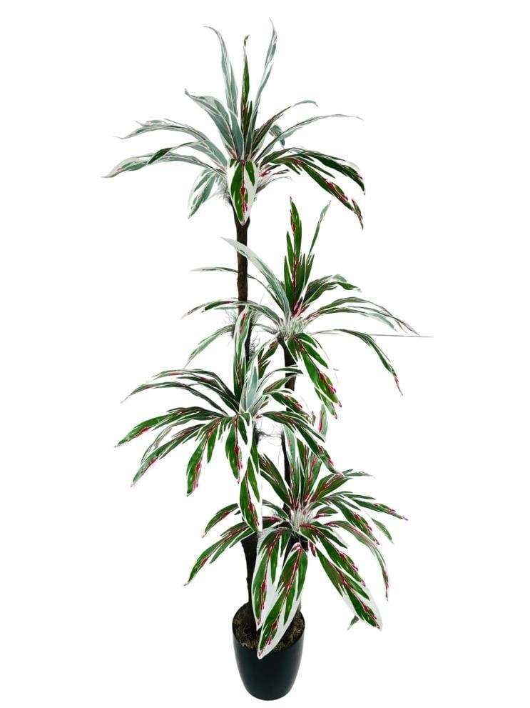 Yapay Ağaç Kızıl Beyaz Yukka 4Katlı 72 Yaprak 160*65cm