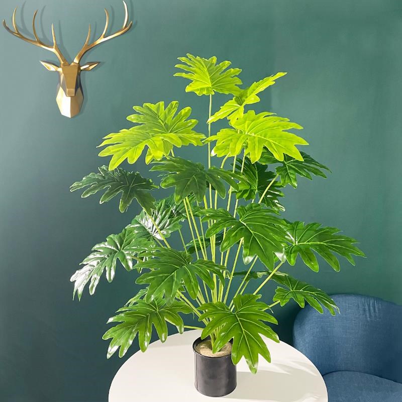Yapay Ağaç Salon Bitkisi Syngonium 70 cm 18 Yaprak Antrasit Saksıda