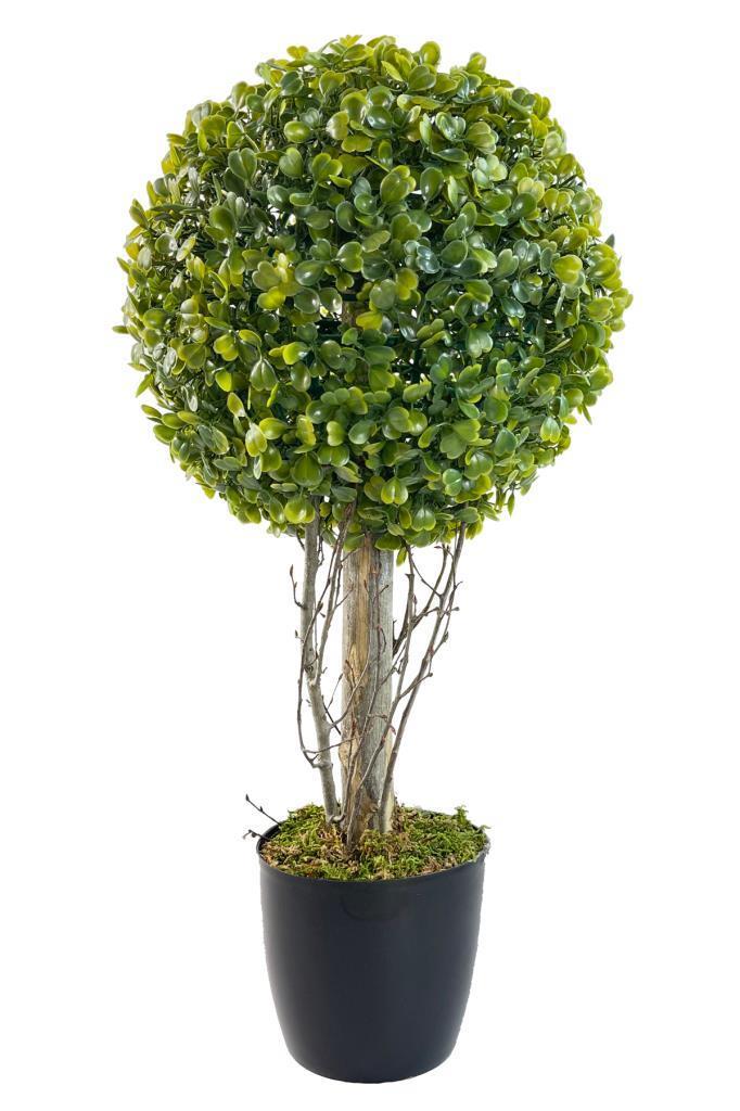 Yapay Ağaç Şimşir Top Tek Toplu 23cmx45cm Siyah Saksılı