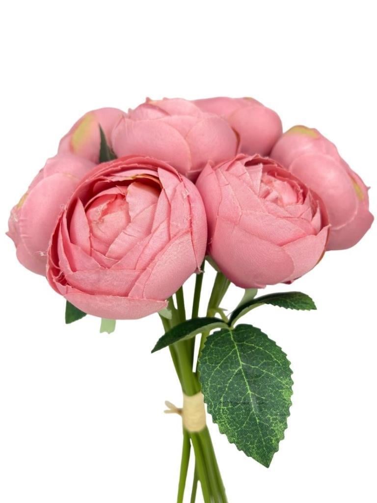 Yapay Çiçek 10lu Pembe Şakayık Demeti Erengül Gelin Buketi Çiçeği