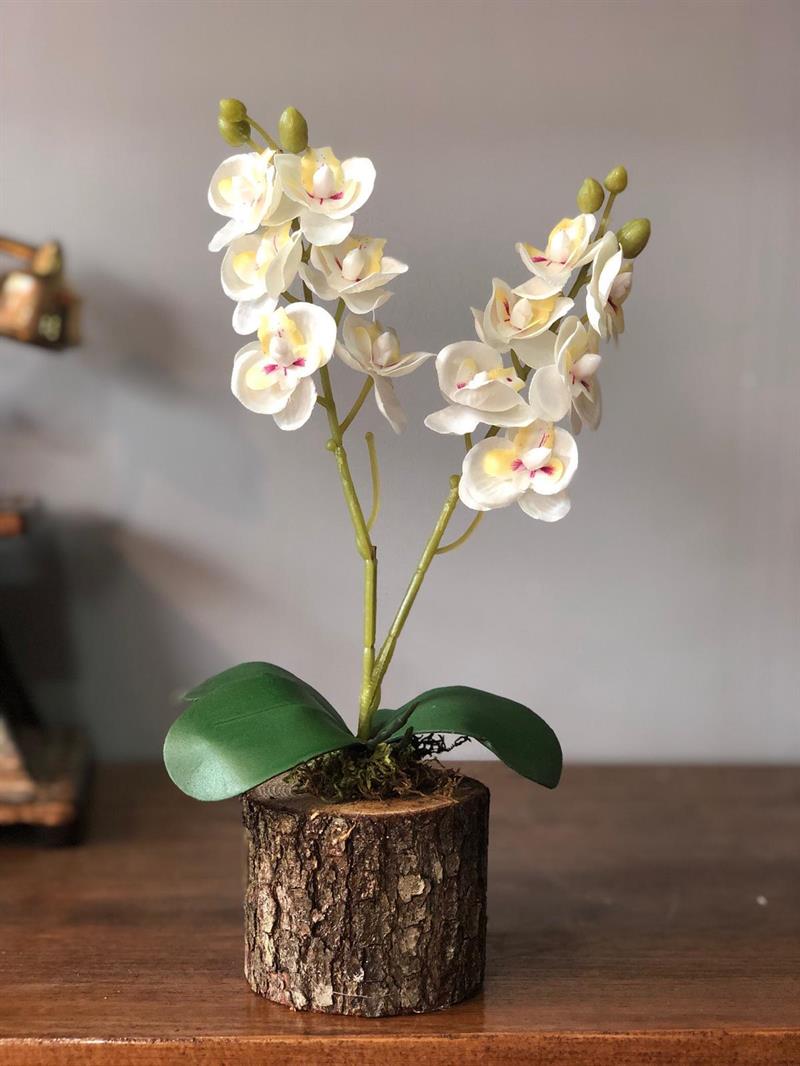 Yapay Çiçek 3 Adet Orkide Odun Saksılı Hediyelik Çiçek Gönder