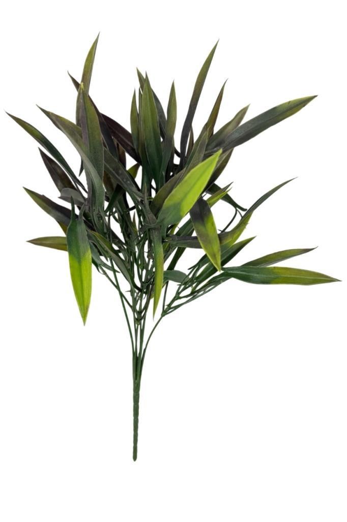 Yapay Çiçek Bambu Grass Koyu Yeşil 40cm Demet Garnitür Aradal Dekoratif Yapay Bitki
