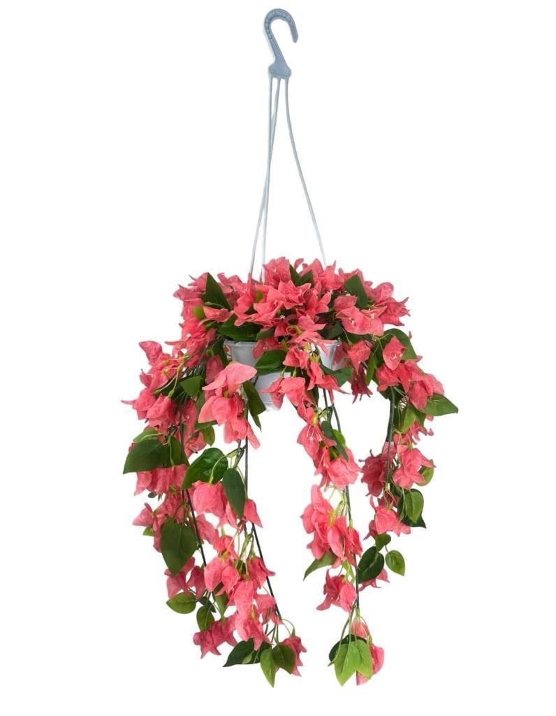 Yapay Çiçek Begonvil Pembe Sarkaç Askılı Saksıda Balkon Çiçeği Çiçek Sepeti