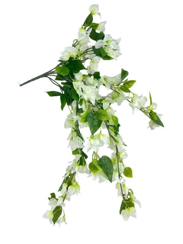 Yapay Çiçek Beyaz Begonvil Çiçeği 8Dallı 70cm Sarkan Çiçek