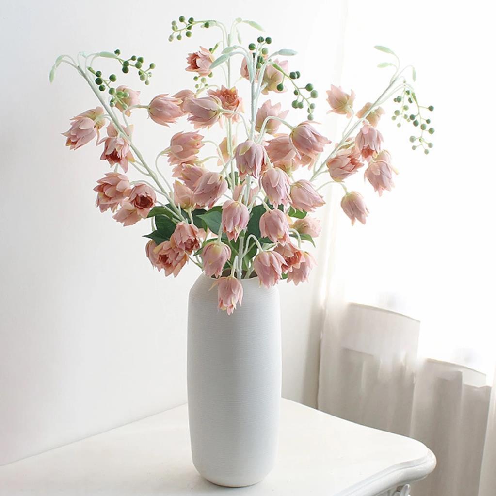 Yapay Çiçek Çan Çiçeği Gülkurusu 85cm Tek Dal Kumaş Çiçek Uzun Dal