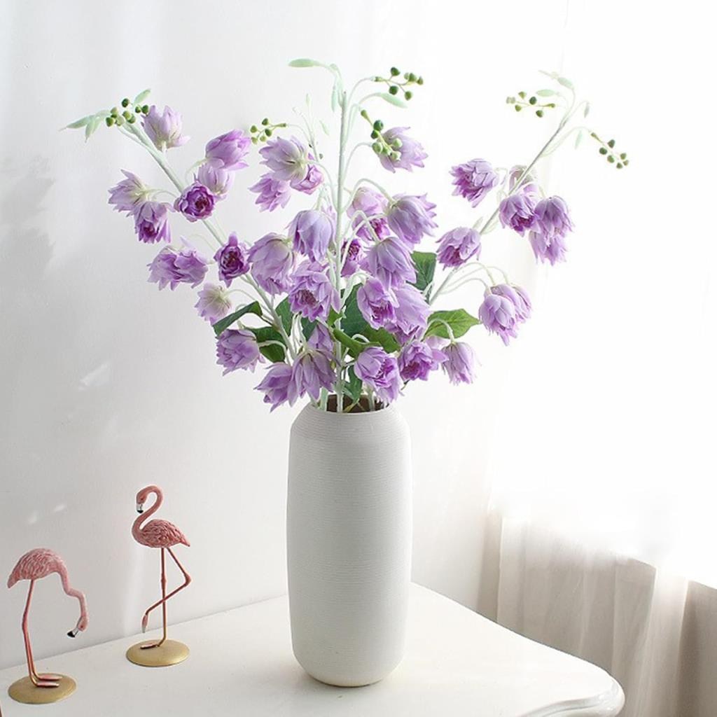 Yapay Çiçek Çan Çiçeği Lila 85cm Tek Dal Kumaş Çiçek Uzun Dal