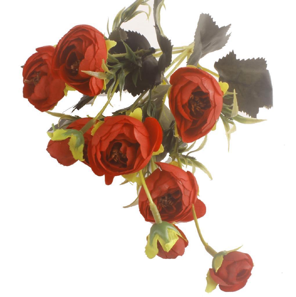 Yapay Çiçek Erengül Yapay Gül Demeti 6 Çiçekli KIRMIZI