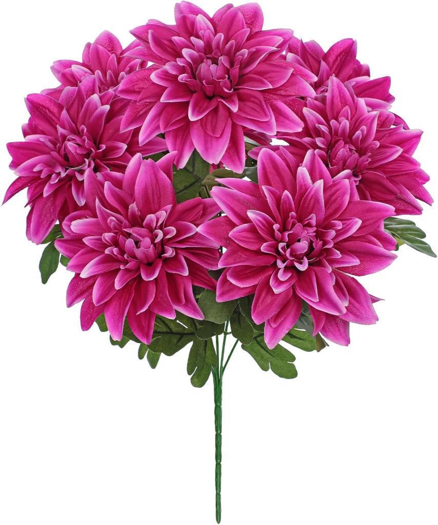Yapay Çiçek Fuşya 7li Yıldız Çiçeği Demeti 40*30cm