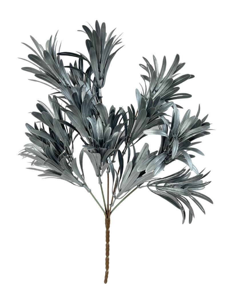 Yapay Çiçek Gümüş Renk Podocarpus Demeti 5 dal Garnitür Aradal Dekoratif Yapay Bitki