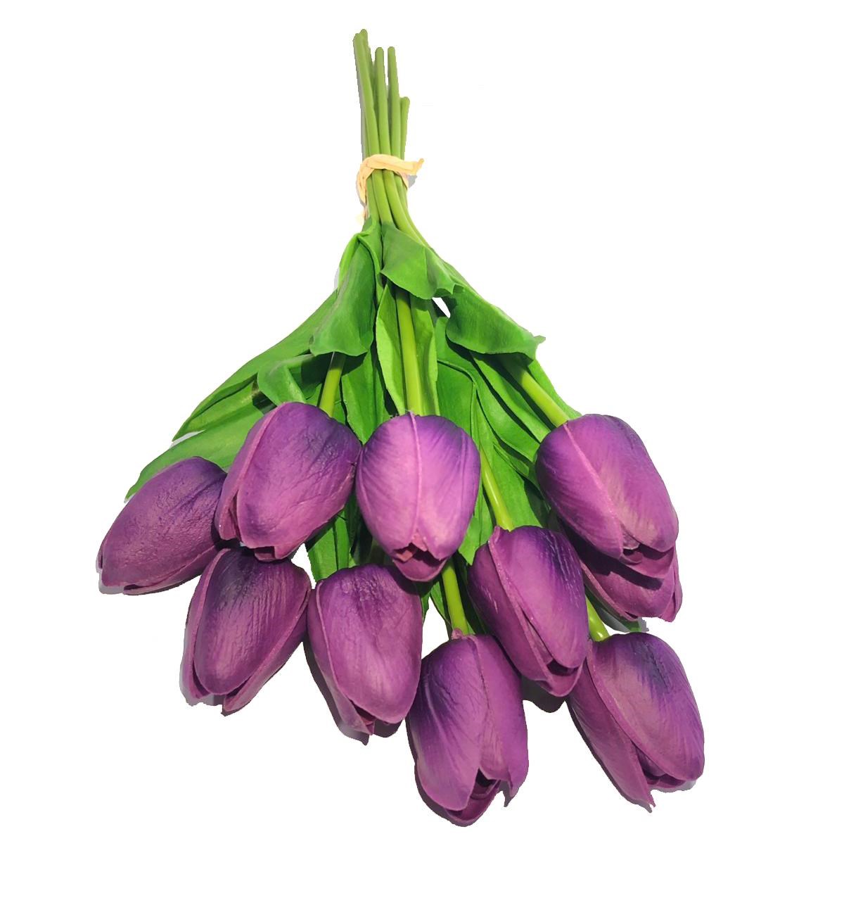 Yapay Çiçek Islak Lale Gerçeksi Doku 10lu MOR1