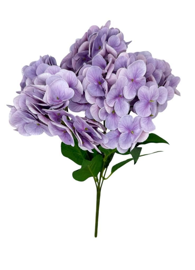 Yapay Çiçek Islak Ortanca Çiçeği Lila 45cm 5Dal Islak Gerçeksi Dokulu