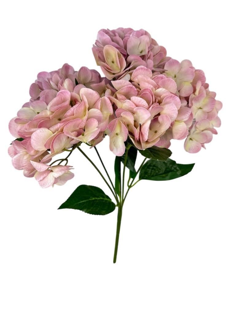 Yapay Çiçek Islak Ortanca Çiçeği Pembe Açık 45cm 5Dal Islak Gerçeksi Dokulu 