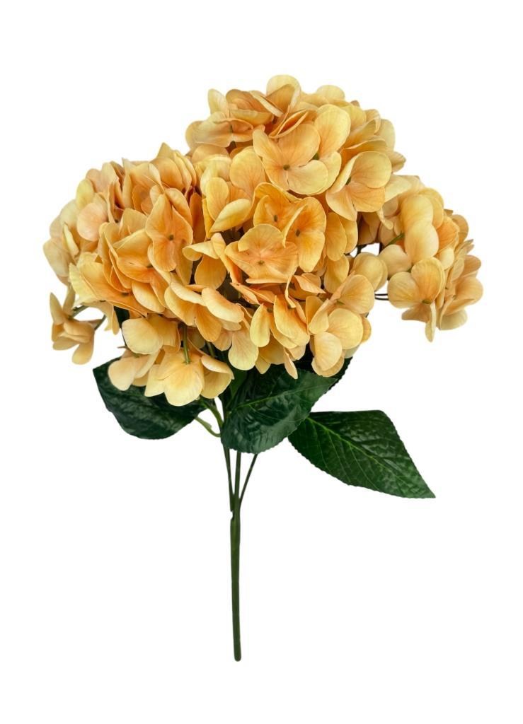 Yapay Çiçek Islak Ortanca Çiçeği Somon 45cm 5Dal Islak Gerçeksi Dokulu