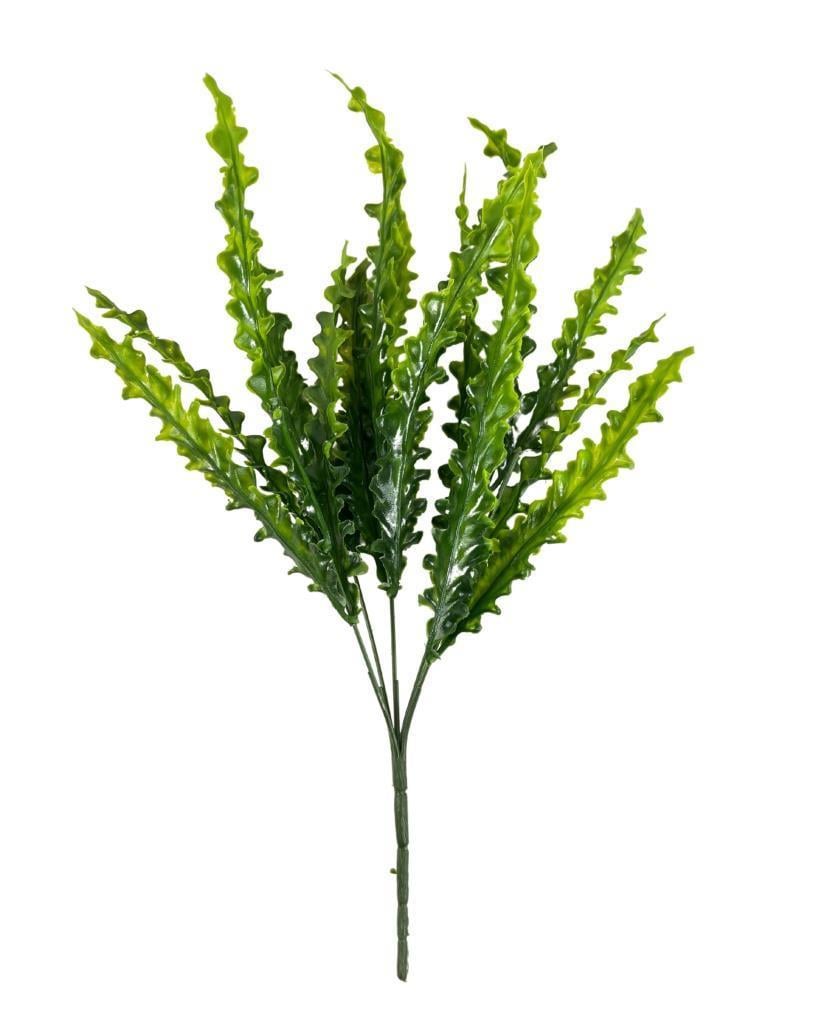 Yapay Çiçek Kıvırcık Saz Yeşil 5 Dallı 40*20cm Aradal Garnitür Çiçek 