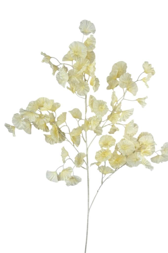 Yapay Çiçek Krem Zambak Tek Dal 90*35cm Kumaş Çiçek Uzun Dal