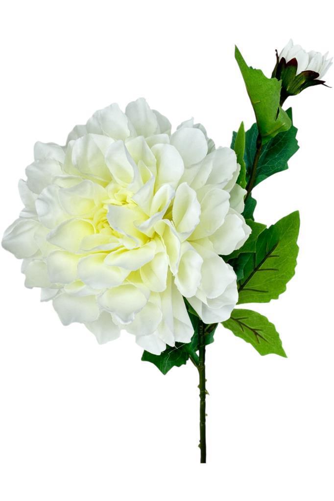 Yapay Çiçek Krizantem Beyaz Tek Dal Tomurcuklu 65*17cm Kumaş Çiçek Uzun Dal